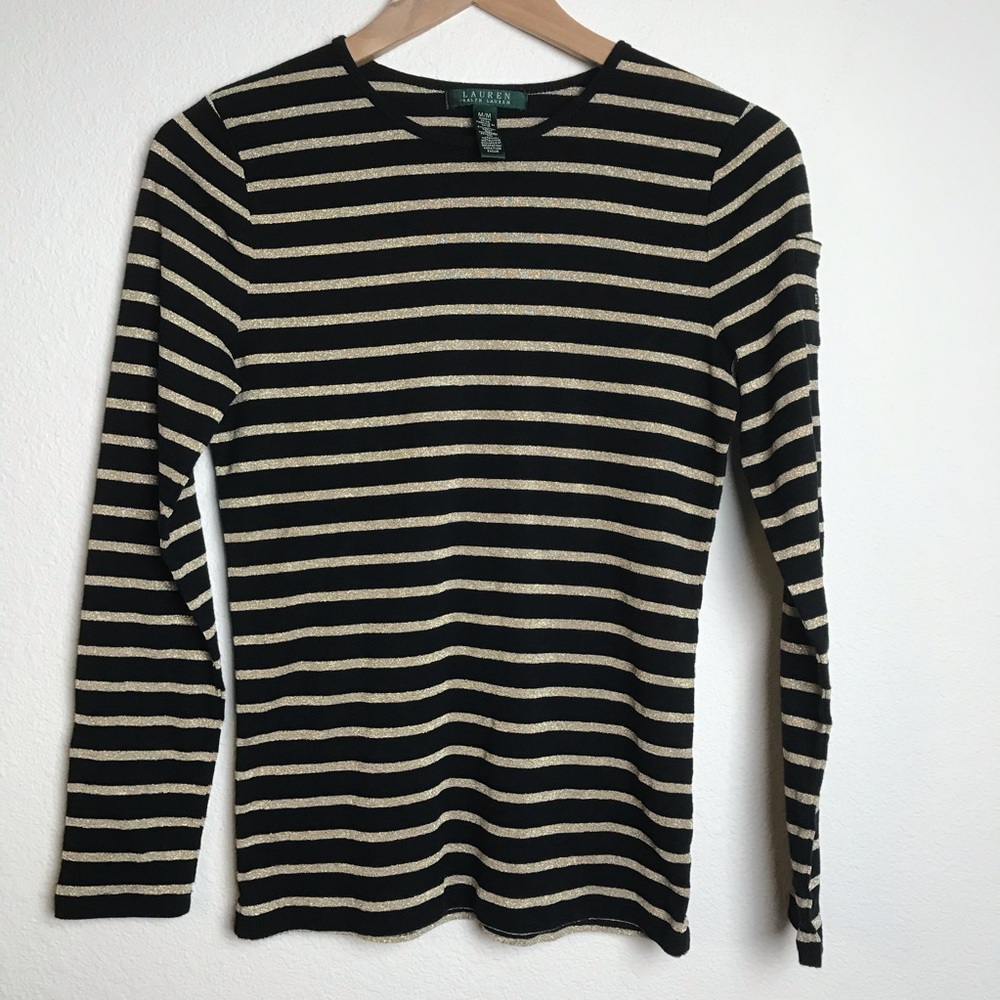 Lauren Ralph Lauren gold black striped med…